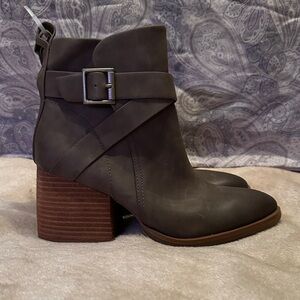 Kork-Ease Taupe Ankle Booties with Buckle